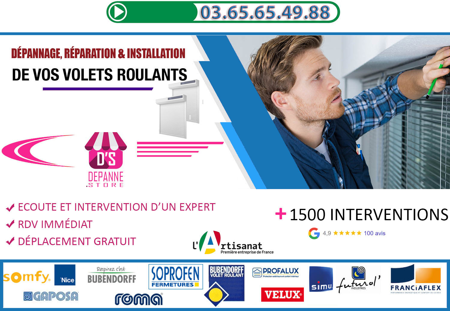 Deblocage volet roulant Beuvraignes 80700